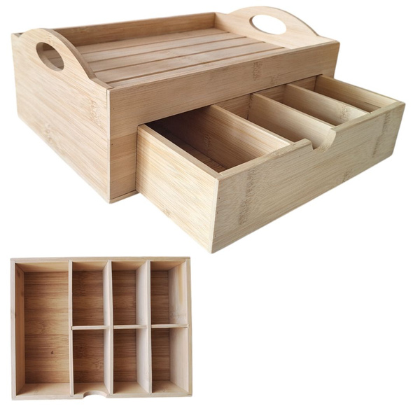 TACA PUDEŁKO BAMBUSOWE ORGANIZER POJEMNIK NA PRODUKTY KOSMETYKI 7 PR`EGRODY